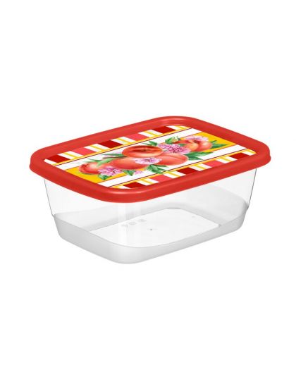 Контейнер для продуктов прямоугольный 0,85л с декором Сицилия (красный)