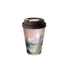 Стакан с крышкой 420мл с декором с клапаном Заряд природы (микс 1)