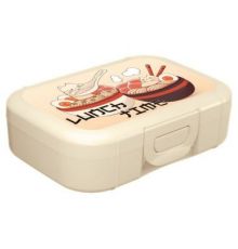 Ланч-бокс 0,85л с декором Lunch time (светло-бежевый)
