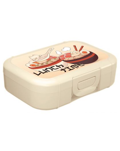 Ланч-бокс 0,85л с декором Lunch time (светло-бежевый)