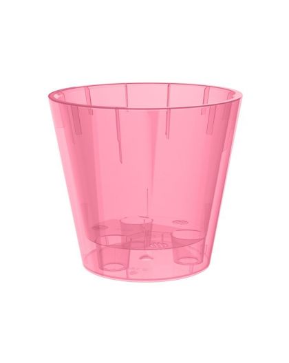 Горшок для орхидей D160мм, 1,6л с дренажной вставкой (розовый транспарент)
