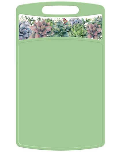 Доска разделочная Bergamo прямоугольная 260x155x3,5мм с декором (зеленый)