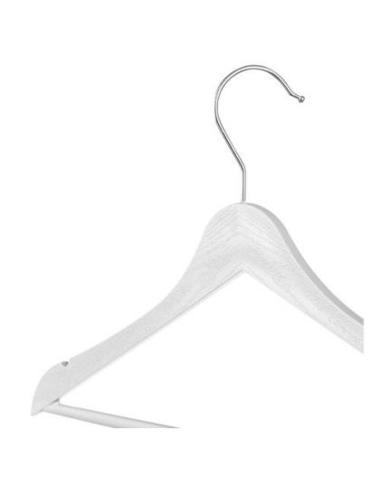 Вешалка для одежды WOOD с металлическим поворотным крючком рр.48-50 (Белый)
