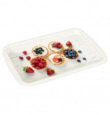 Поднос универсальный с декором 293x193x20 мм (Белый)