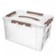 Ящик для хранения 20л универсальный с замками и ручкой GRAND BOX, 390х290х245мм (Коричневый)