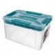 Ящик для хранения 20л унив. с замк. и ручк. и вставкой-орган. GRAND BOX, 390х290х245мм (Голубой)