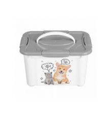 Контейнер для корма с декором LUCKY PET 5,5л (Серый)