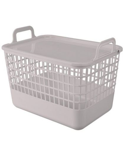 Корзина с крышкой KOBO 320x224x255мм, 15л (Светло-бежевый)