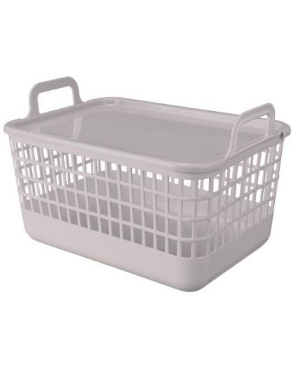 Корзина с крышкой KOBO 320x224x210мм, 12л (Светло-бежевый)