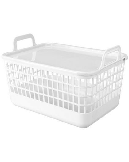 Корзина с крышкой KOBO 320x224x210мм, 12л (Белый)