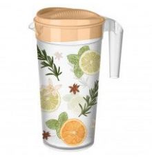 Кувшин с крышкой и декором 1,5л Оранжевый 172x117x230мм