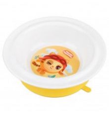 Тарелка детская глубокая на присосках с декором МАЛЫШАРИКИ (Желтый)