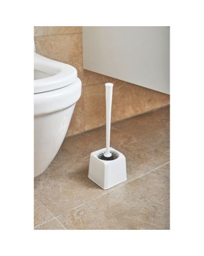 Ёршик для туалета с подставкой SCANDI PRO c антискользящим основанием (Белый)