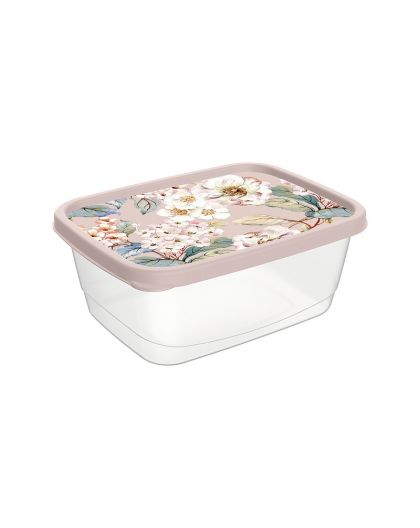 Контейнер для продуктов прямоугольный 0,5л с декором Paradise (бежевый)