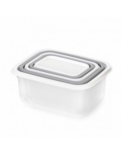 Набор емкостей для СВЧ Матрешка (0,2л, 0,4л, 0,7л, 1,2л, 1,9л) бело-серый