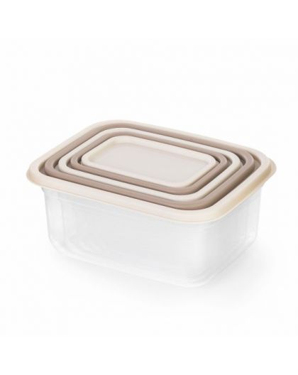 Набор емкостей для СВЧ Матрешка (0,2л, 0,4л, 0,7л, 1,2л, 1,9л) какао-бежый