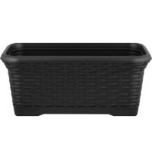 Горшок прямоугольный InGreen Rattan 40 см, 7л со съемным поддоном