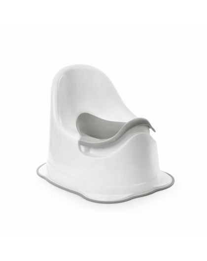 Горшок (стульчик) туалетный антискользящий бело-серый