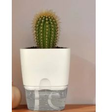 Горшок цветочный Квадрат Аквадуэт 11,5*11,5см 1,5 л белый