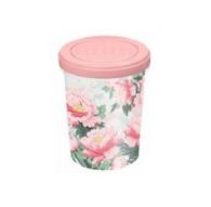 Банка с завинчивающейся крышкой Asti 1л с декором Сад пионов (розовый)
