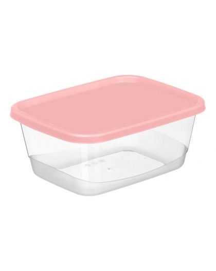 Контейнер для продуктов прямоугольный 0,85л (розовый)