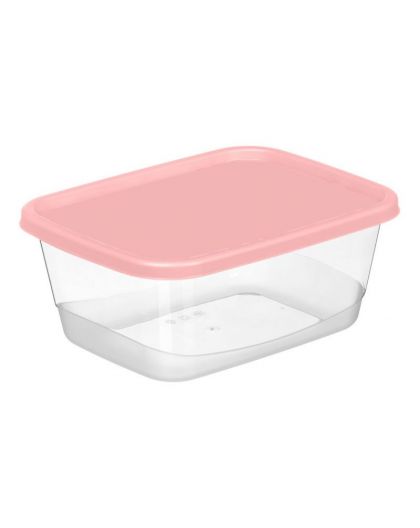 Контейнер для продуктов прямоугольный 0,85л (розовый)