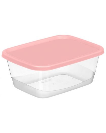 Контейнер для продуктов прямоугольный 1,5л (розовый)