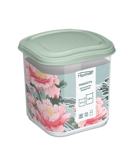 Емкость для сыпучих продуктов 1,1л (светло-зеленый)