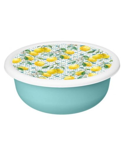 Миска Modena 3,2л с крышкой с декором Sicily Lemon (зеленый)