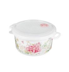 Ёмкость для холодильника и микроволновой печи с декором 2л (Белый)