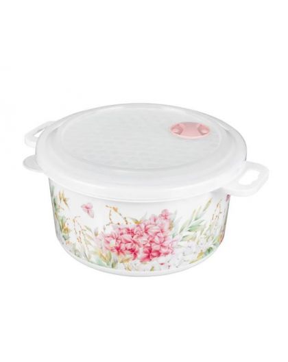 Ёмкость для холодильника и микроволновой печи с декором 2л (Белый)