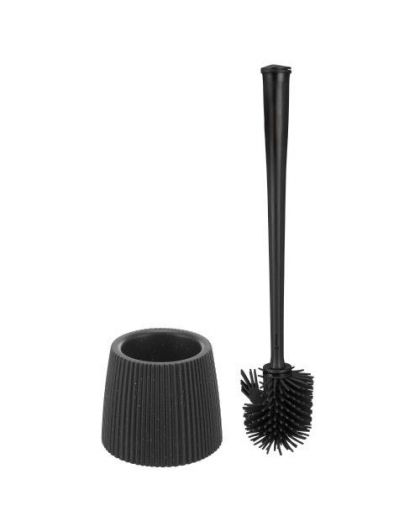 Ёршик для туалета с подставкой  ВЕЛЬВЕТ ПРО, 128х128х380мм (Черный гранит)