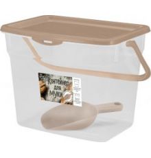 Контейнер для муки 4,5л с совком шоколадный мокко