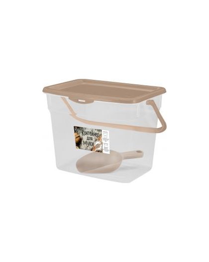 Контейнер для муки 4,5л с совком шоколадный мокко