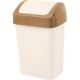 Контейнер для мусора Wood 12 л с крышкой-маятником, сливочный/бук