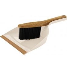 Щетка-сметка с совком Wood, с кромкой, сливочный/бук
