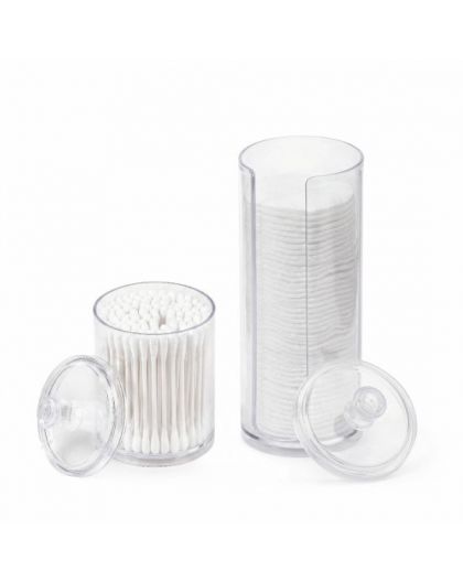 Набор контейнеров для ватных дисков и палочек прозрачный