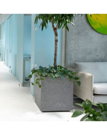 Кашпо квад.на колес.(с дрен. вкладкой) КАРО 40*40, выс.39,4см 36л