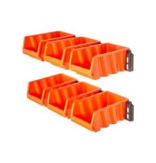 Набор лотков ЮНИТ для метизов с крепежом (2 планки + 6 лотков малые) оранжевый