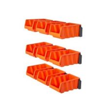 Набор лотков ЮНИТ для метизов с крепежом (3 планки + 9 лотков малые) оранжевый