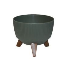 Кашпо ROMA ECO recycled Jumper на ножках d24, h19 см 5,1л серо-зеленый (szarozielony)