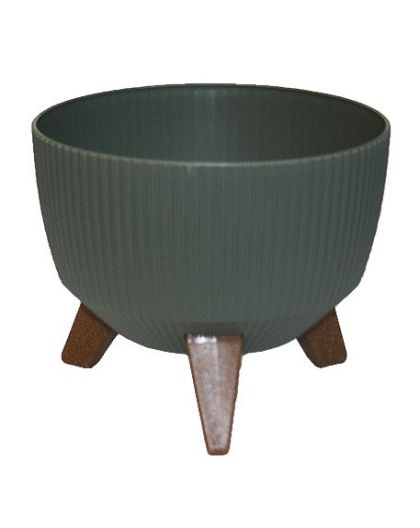 Кашпо ROMA ECO recycled Jumper на ножках d24, h19 см 5,1л серо-зеленый (szarozielony)
