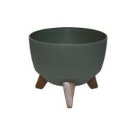 Кашпо ROMA ECO recycled Jumper на ножках d24, h19 см 5,1л серо-зеленый (szarozielony)