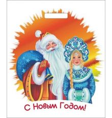 Пакет ПЭ с вырубной ручкой 38х45+3 (50) НГ (Сказочные гости) (упак.50шт)