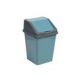 Ведро для мусора с подвижной крышкой 16л квадратное (бирюзово-синий/серый)