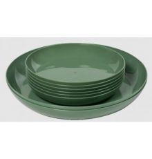 Набор тарелок 8 шт.(d255мм 2 шт + d185мм 6шт) (темно-зелёный)