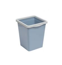 Ведро для мусора с фиксатором квадратное 8,5л (серо-синий/светло-серый)