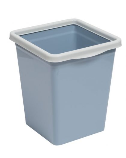 Ведро для мусора с фиксатором квадратное 8,5л (серо-синий/светло-серый)
