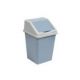 Ведро для мусора с подвижной крышкой 10л квадратное (серо-синий/светло-серый)