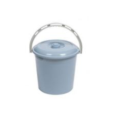Ведро 10л с крышкой (серо-синий)